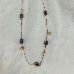 Kate Spade Purple and Yellow Stone Necklace
